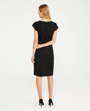 The Petite Flutter Sleeve Sheath Dress in Seasonless Stretch