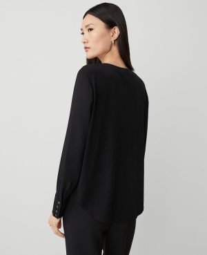 Mixed Media Pleat Front Top