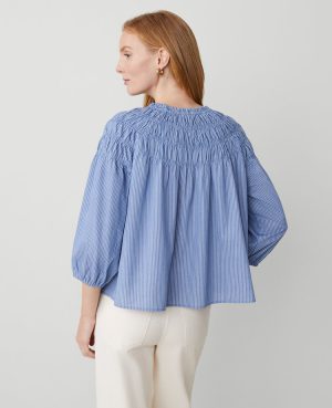 Striped Smocked Shoulder Top