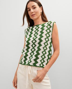 Geo Crochet Sweater Shell