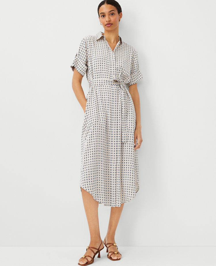 Petite Geo Midi Shift Dress