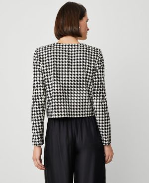 Petite Houndstooth Double Breasted Jacket