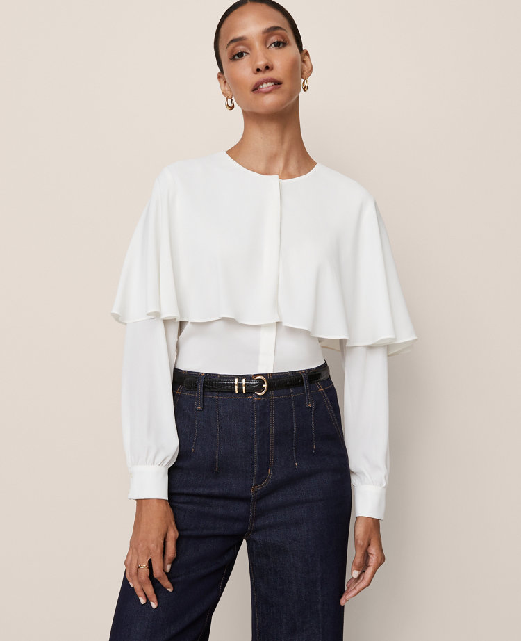 Capelet Overlay Blouse
