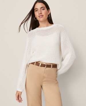 Weekend Collection Open Stitch Scalloped Sweater