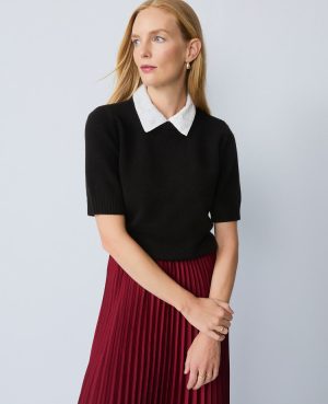 Lace Collar Sweater Tee