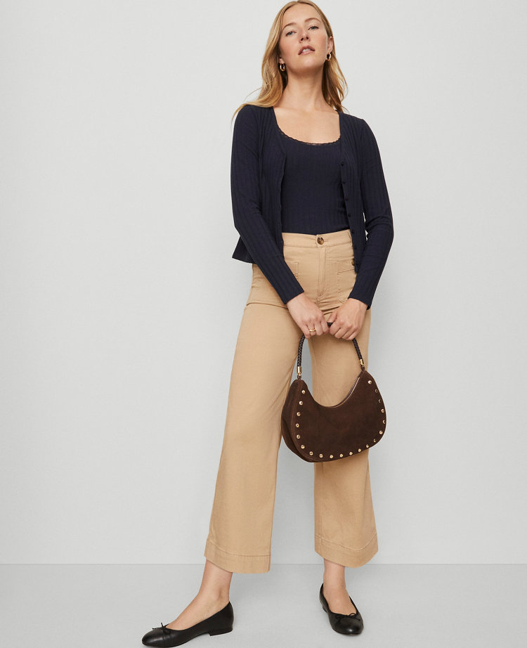Petite Weekend Collection Sateen Patch Pocket Pant