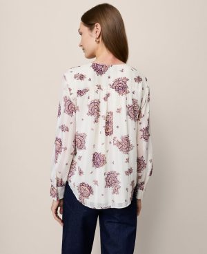 Petite Paisley V-Neck Popover