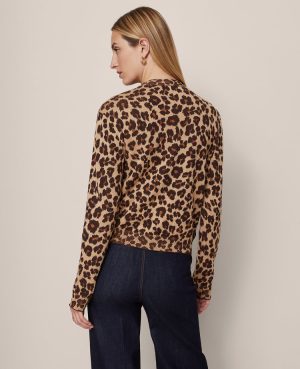 Animal Print Jacquard Cardigan