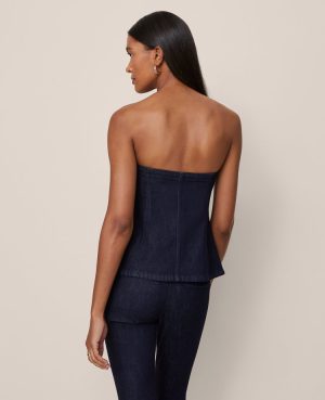 Petite Strapless Denim Vest