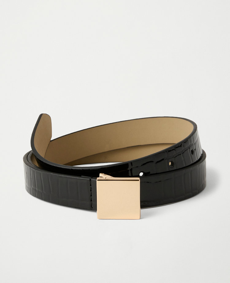 Croco Patent Leather Belt