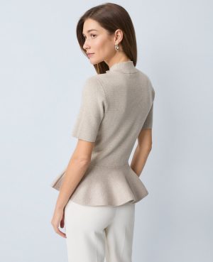 Metallic Peplum Top