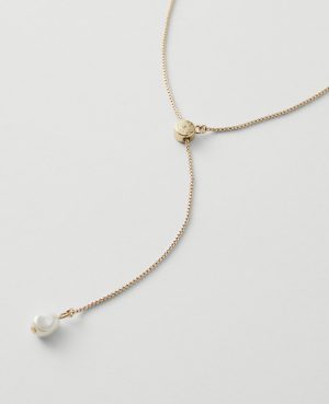 Mini Pearlized Lariat Necklace