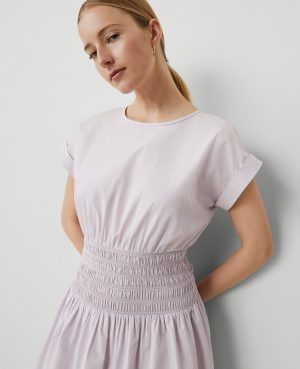 Smocked-Waist Midi Flare Dress