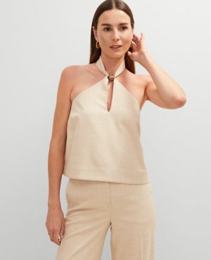 Petite Cutout Halter Top