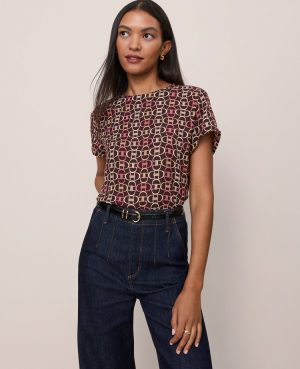 Chain Link Mixed Media Crew Neck Tee