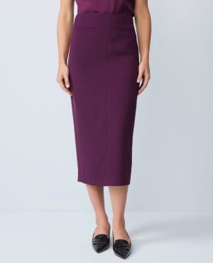 Fluid Crepe Pocket Midi Skirt