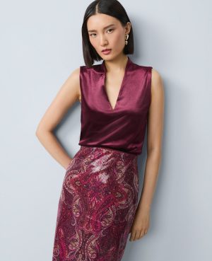 Velvet Sleeveless V-Neck Top