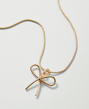 Metal Bow Pendant Necklace