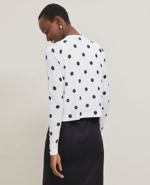 Petite Dotted Cropped Open Cardigan