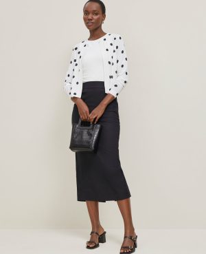 Petite Dotted Cropped Open Cardigan