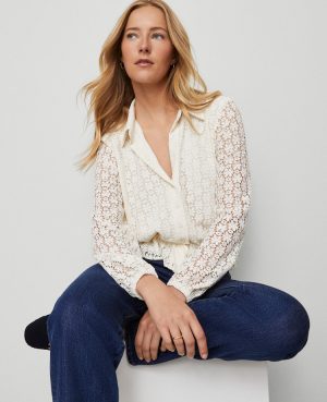 Weekend Collection Lace Tie Waist Popover
