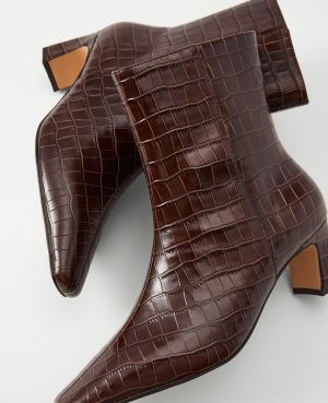 Croco Skinny Heel Bootie