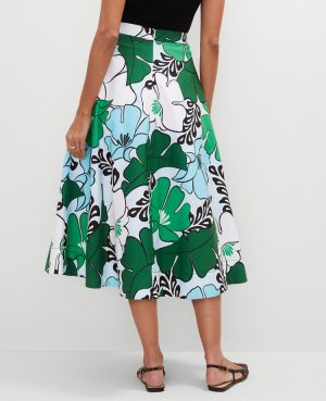 Petite Floral Tea Length Skirt