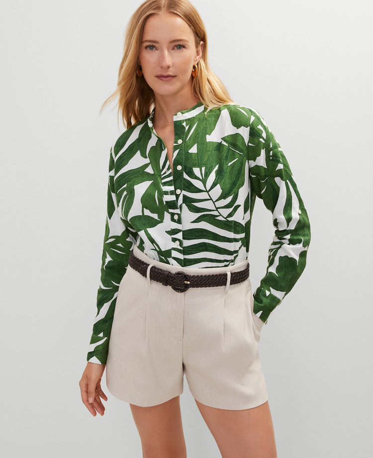 Petite Floral Linen Perfect Shirt