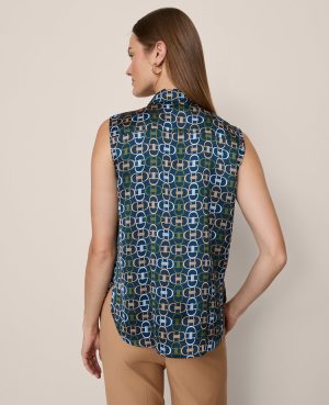 Chain Link Print Sleeveless Shirt