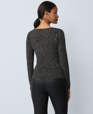 Dotted V-Neck Top