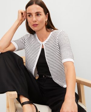 Metallic Striped Cardigan