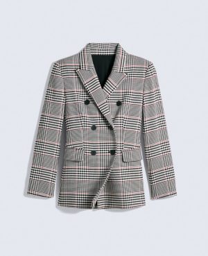 Plaid Fitted Long Blazer