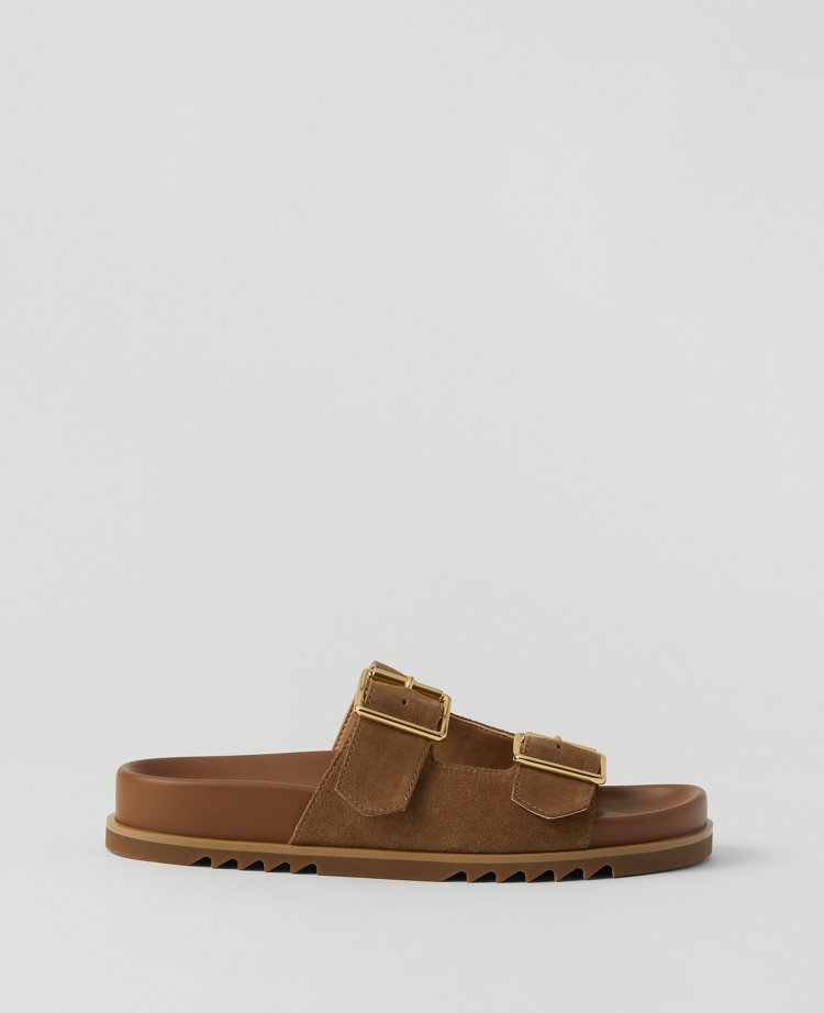 Weekend Collection Double Buckle Suede Sport Sandals