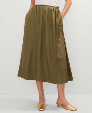 Petite Side-Tie Midi Skirt