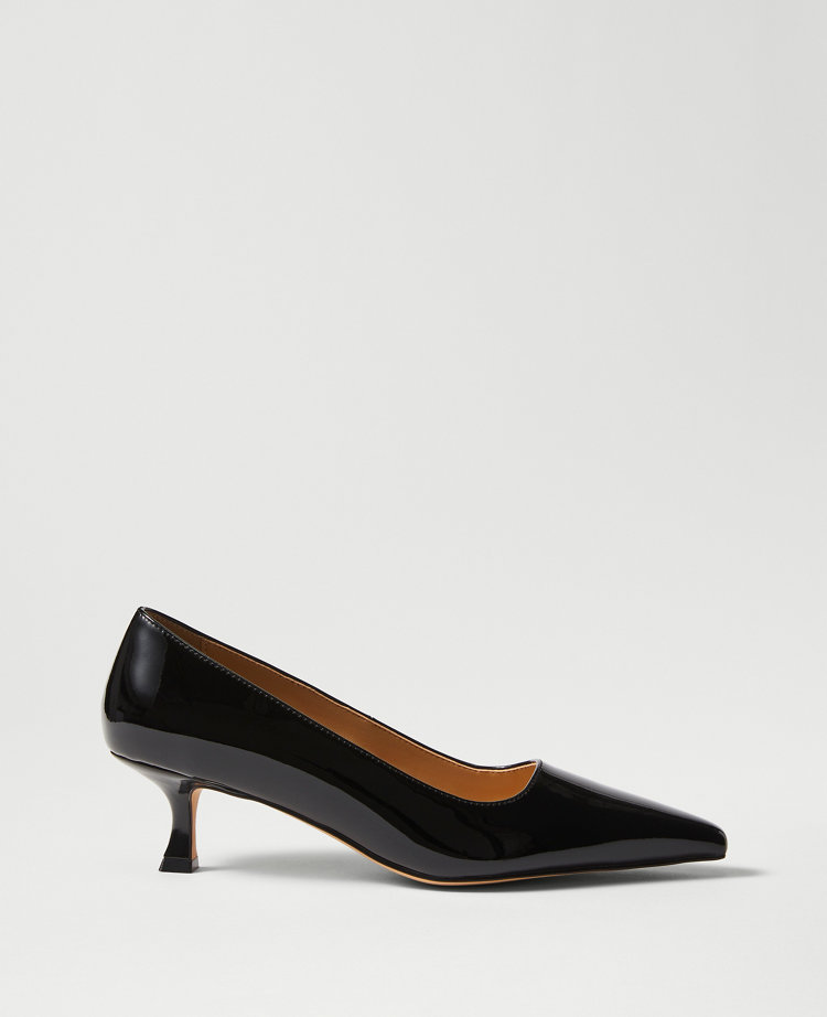 Patent Nip Toe Kitten Heel Pumps