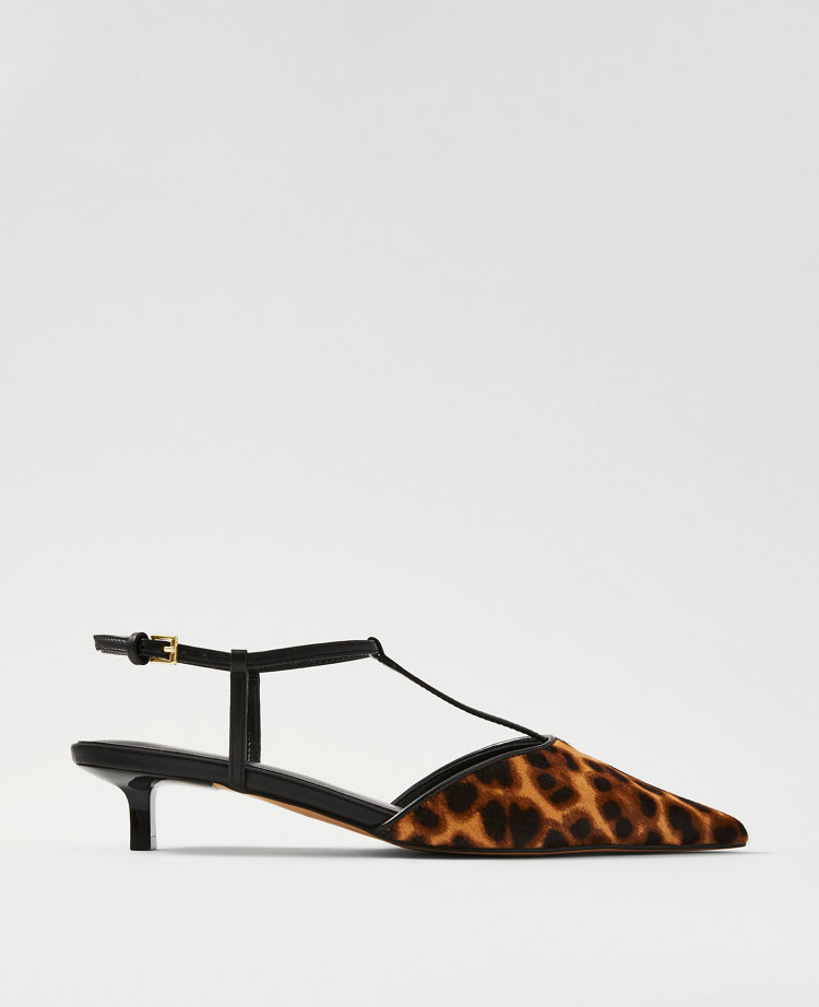 Haircalf T-Strap Kitten Heel Pumps