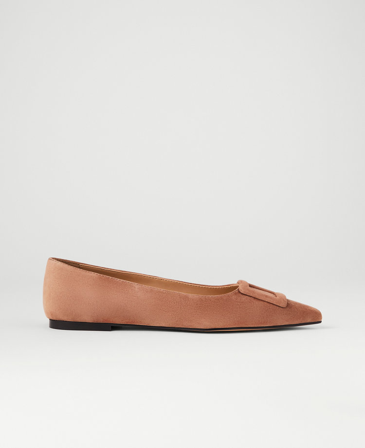 Suede Buckle Flat