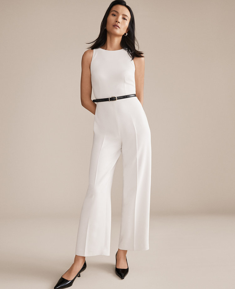 Petite Belted Halter Jumpsuit