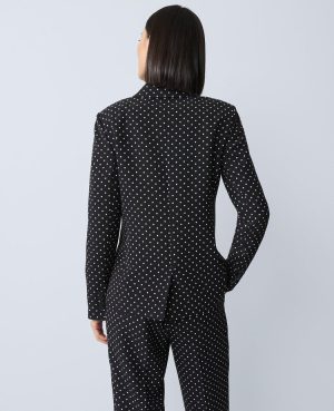The Petite Hutton Blazer in Dotted Crepe