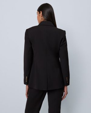 Petite Fitted Long Double Breasted Blazer