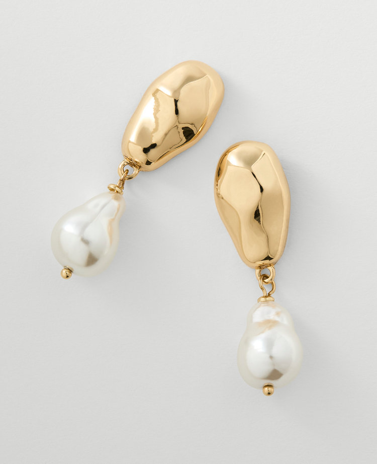 Textured Pearlized Drop Earrings