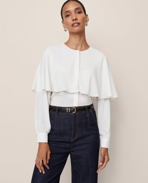 Petite Capelet Overlay Blouse